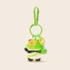 Back view of Green cute panda keychain