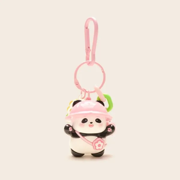 Pink cute panda keychain