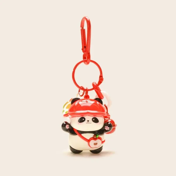 Red cute panda keychain
