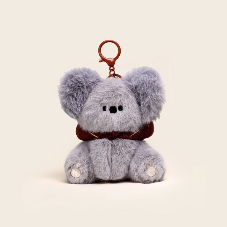 Grey Koala wearing hat keychain