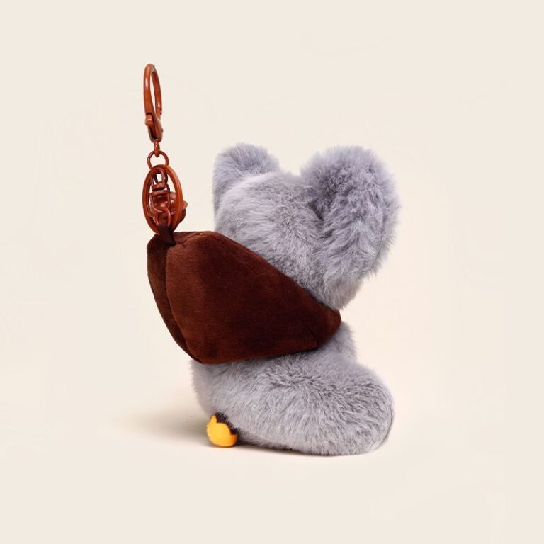 Grey Koala wearing hat keychain