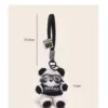 Plush panda keychain with goggles and sweater, 11cm tall with 15.5cm strap