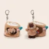 light brown Cute Groundhog in house and not in house Keychain