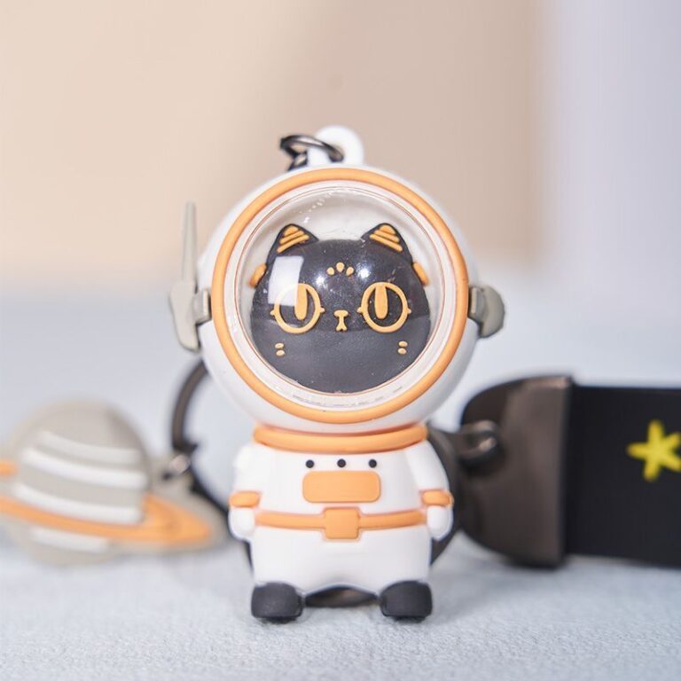 The Front View of Space Cat Keychain