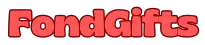 FondGifts logo text in red with 3D shadow effect