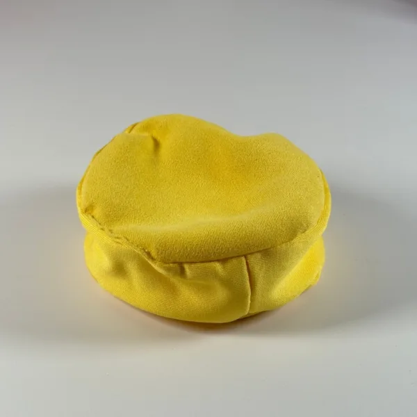 Pokémon Pikachu Ornament (5) Yellow fabric hacky sack or footbag on gray background