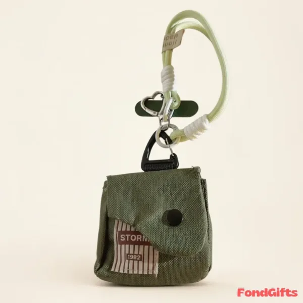 Trendy Aesthetic Keychain Pouch – Braided Wristlet Bag Charm for AirPods & Keys